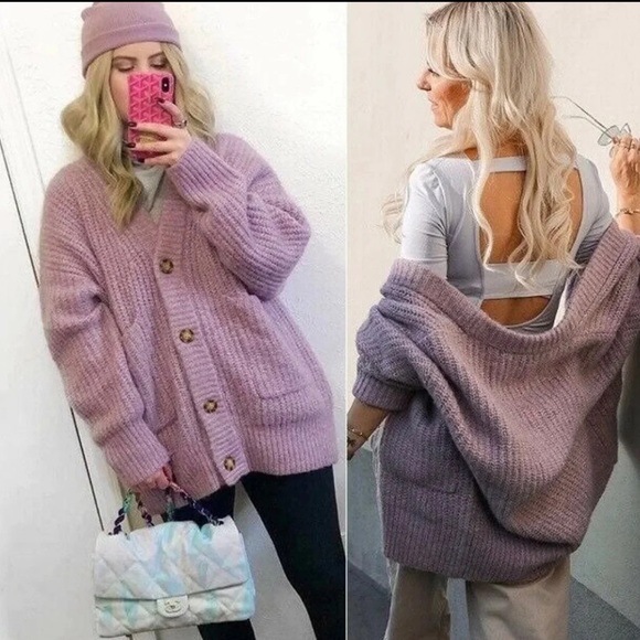 zara patch pocket knit jacket